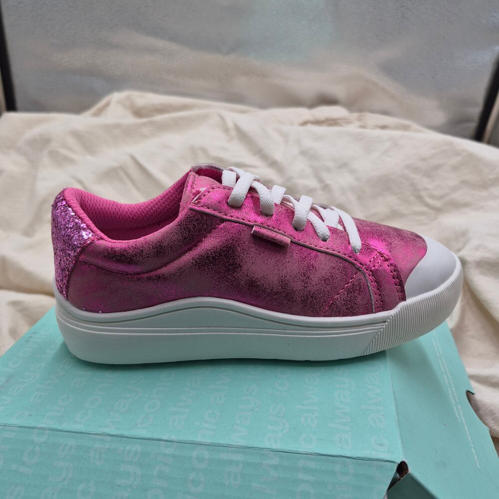 NEW Dr. Scholl's Kids Women's Time Off Kids Sneaker, Hot Pink Shimmer SIZE 13 M